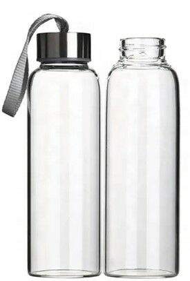 Metal Kapaklı Borosilikat Cam Şişe PL-CM0002